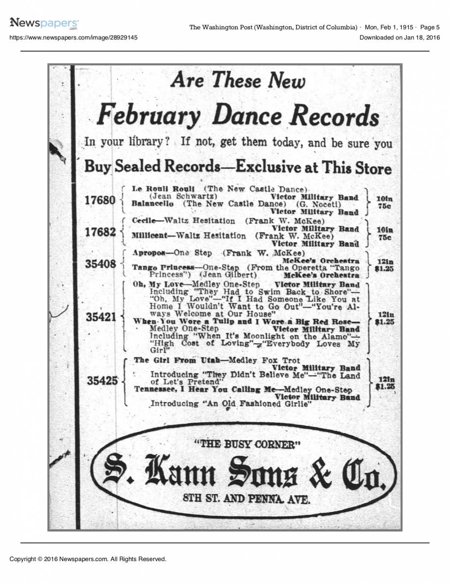 Balancello (the new castle dance) G. Noceti 01/02/1915