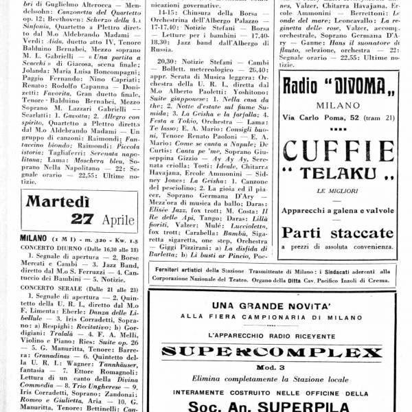 Foto 1926 - RADIOCORRIERE N. 16 PAG. 26 1
